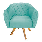 Poltrona Grazi Base Giratória De Madeira Suede - Amarena Móve