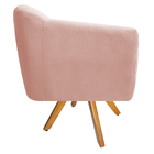 Poltrona Grazi Base Giratória De Madeira Suede - Amarena Móve