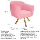 Poltrona Grazi Base Giratória De Madeira Suede - Doce Sonho M