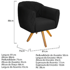 Poltrona Grazi Base Giratória De Madeira Suede - Doce Sonho M