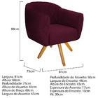 Poltrona Grazi Base Giratória De Madeira Suede - Doce Sonho M