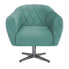 Poltrona Grazi Base Giratória De Metal Linho - Amarena Móveis