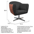 Poltrona Grazi Base Giratória De Metal Sintético Nozes Linho