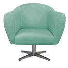 Poltrona Grazi Base Giratória De Metal Sintético Nozes Linho