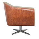 Poltrona Grazi Base Giratória De Metal Sintético Nozes Linho