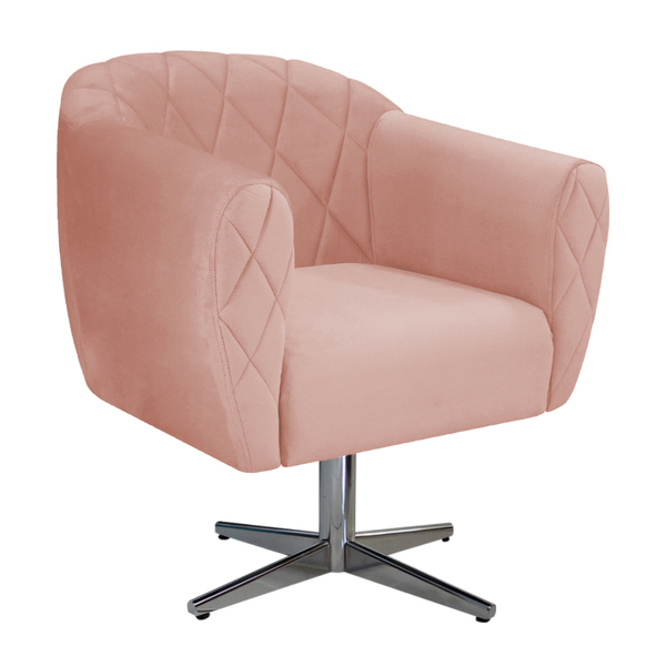 Poltrona Grazi Base Giratória De Metal Suede - Amarena Móveis