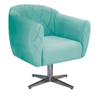 Poltrona Grazi Base Giratória De Metal Suede - Doce Sonho Móv