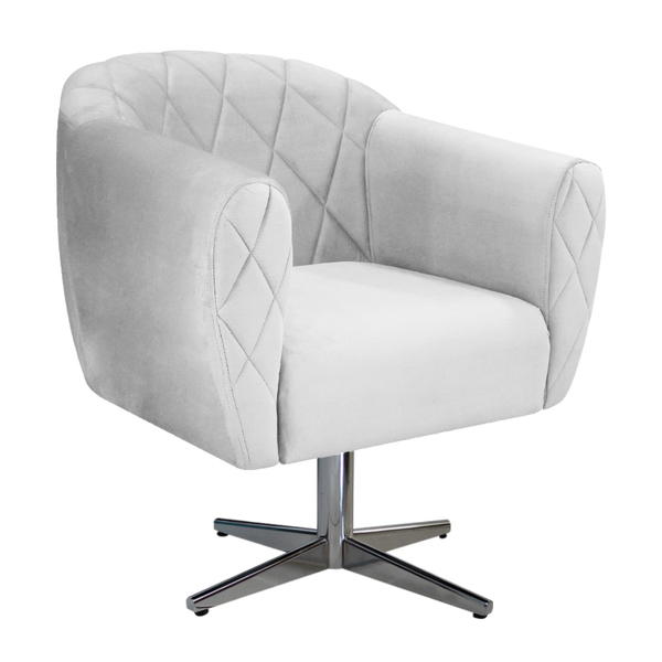 Poltrona Grazi Base Giratória De Metal Suede - Doce Sonho Móv