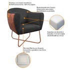 Poltrona Grazi Base X Bronze Sintético Nozes Linho - Amarena