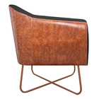 Poltrona Grazi Base X Bronze Sintético Nozes Linho - Amarena