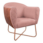 Poltrona Grazi Base X Bronze Sintético Nozes Linho - Amarena