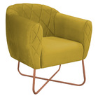 Poltrona Grazi Base X Bronze Suede - Doce Sonho Móveis - Amar