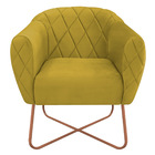 Poltrona Grazi Base X Bronze Suede - Doce Sonho Móveis - Amar