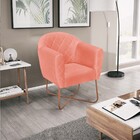 Poltrona Grazi Base X Bronze Suede - Doce Sonho Móveis - Coral