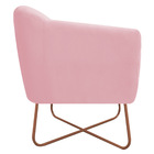 Poltrona Grazi Base X Bronze Suede - Doce Sonho Móveis - Rosa