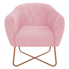 Poltrona Grazi Base X Bronze Suede - Doce Sonho Móveis - Rosa