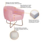 Poltrona Grazi Base X Bronze Suede - Doce Sonho Móveis - Rosa