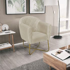 Poltrona Grazi Base X Dourada Linho - Amarena Móveis - Bege