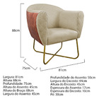 Poltrona Grazi Base X Dourada Sintético Nozes Linho - Doce So