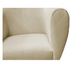 Poltrona Grazi Base X Dourada Sintético Nozes Linho - Doce So