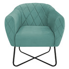 Poltrona Grazi Base X Preta Linho - Amarena Móveis - Azul Tur