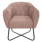 Poltrona Grazi Base X Preta Linho - Doce Sonho Móveis - Rosê