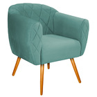 Poltrona Grazi Pés Palito Linho - Amarena Móveis - Azul Turqu