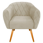 Poltrona Grazi Pés Palito Linho - Doce Sonho Móveis - Bege