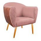 Poltrona Grazi Pés Palito Sintético Nozes Linho - Amarena Móv