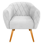 Poltrona Grazi Pés Palito Suede - Amarena Móveis - Branco