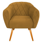 Poltrona Grazi Pés Palito Suede - Amarena Móveis - Mostarda