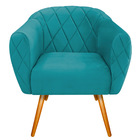 Poltrona Grazi Pés Palito Suede - Doce Sonho Móveis - Azul Tu