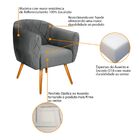 Poltrona Grazi Pés Palito Suede - Doce Sonho Móveis - Cinza