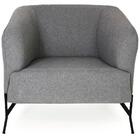Poltrona Grécia Base Fixa Linho Cinza Grafite