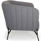 Poltrona Grécia Base Fixa Linho Cinza Grafite