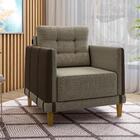 Poltrona Grécia Linho Kero Konforto Tabaco Com Marrom