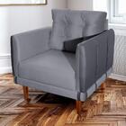 Poltrona Grécia Veludo Kero Konforto Cinza