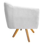Poltrona Helena Base Giratória De Madeira Suede Branco - Amar