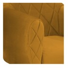 Poltrona Helena Base Giratória De Metal Suede Mostarda - Amar