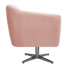Poltrona Helena Base Giratória De Metal Suede Rosê - Amarena