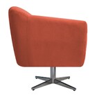 Poltrona Helena Base Giratória De Metal Suede Terracota - Ama