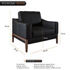 Poltrona Helena Couro Sintético Preto Brilho