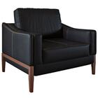 Poltrona Helena Couro Sintético Preto Brilho