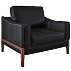 Poltrona Helena Couro Sintético Preto Fosco