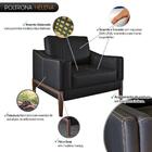 Poltrona Helena Couro Sintético Preto Fosco