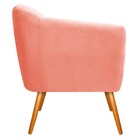 Poltrona Helena Pés Palito Mel Suede Coral - Amarena Móveis