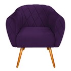 Poltrona Helena Pés Palito Mel Suede Roxo - Amarena Móveis