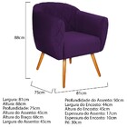Poltrona Helena Pés Palito Mel Suede Roxo - Amarena Móveis
