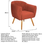 Poltrona Helena Pés Palito Mel Suede Terracota - Amarena Móve