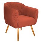 Poltrona Helena Pés Palito Mel Suede Terracota - Amarena Móve